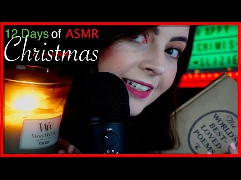 ASMR Up Close Whispers, Reading & Woodwick Candle | 1/12 Days of ASMR Christmas