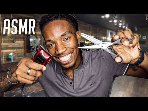 ASMR | ** BARBERSHOP HAIRCUT ROLEPLAY** For SLEEP And RELAXATION WHISPERS, SHAVING SOUNDS , TAPPING.