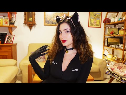 ASMR CAT GIRL Gloves and Long Nails sounds (GLASS BREAKING sound, tapping, whispering)