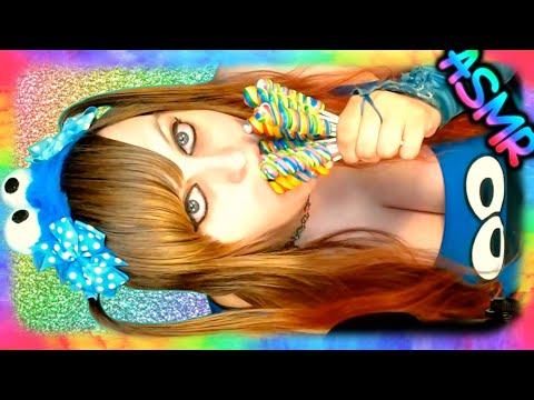 ASMR 🍭 Twist Lollipop Licking ♡ Mouth Sounds, Eating, Crunching, Plastic Crumpling, Tapping, Candy ♡