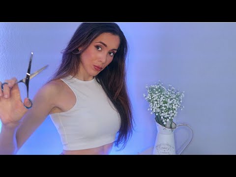 ASMR HAIRDRESSER ASKS YOU OUT | whispered, hair dryer, cutting sounds...