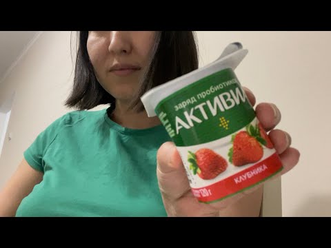 Yoghurt eating ASMR. No talking