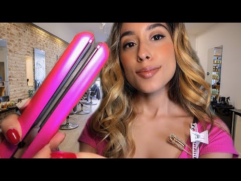 ASMR Friendly Hairstylist Roleplay (Real Straightening Sounds)