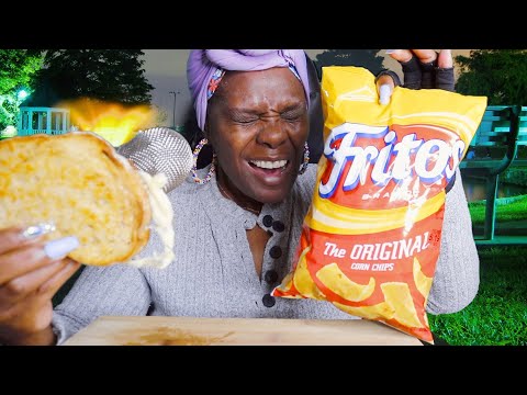 FRITOS GRILL CHEESE SANDWICH ASMR Eating Sounds