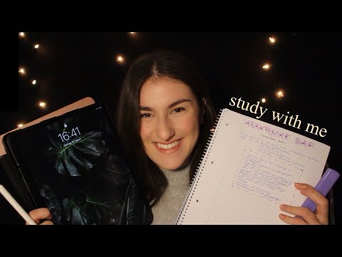 [ASMR] study with me 📚// inaudible whispering, writing Sounds, rain sounds …
