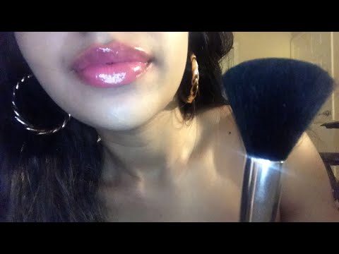 ASMR~ UPCLOSE mouth sounds + hand movements + face brushing + inaudible whisper (personal attention)