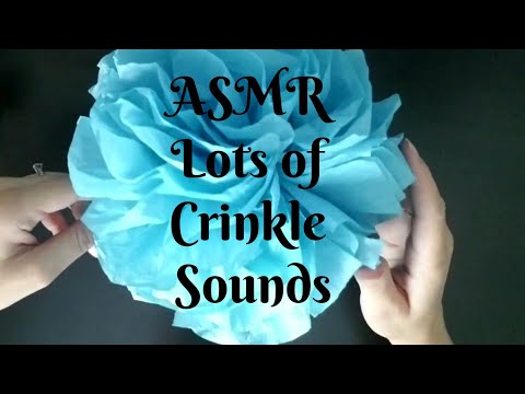 🏵 ASMR Lots of Tissue Paper Crinkling Sounds while making a Pom Pom (No Talking) 🏵