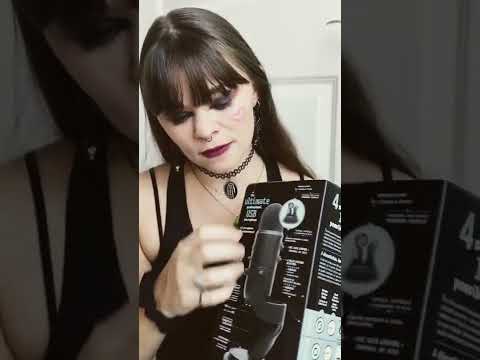 ASMR goth girl TAPPING SCRATCHING yeti microphone unboxing part 1 satisfying sunny sounds #shorts