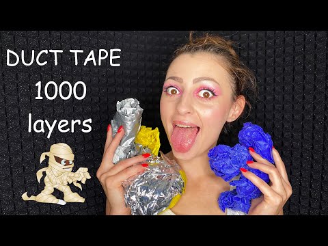 Duct tape 😍 ASMR 1000 layers of tape 🙈 sticky sounds 😜 mummy