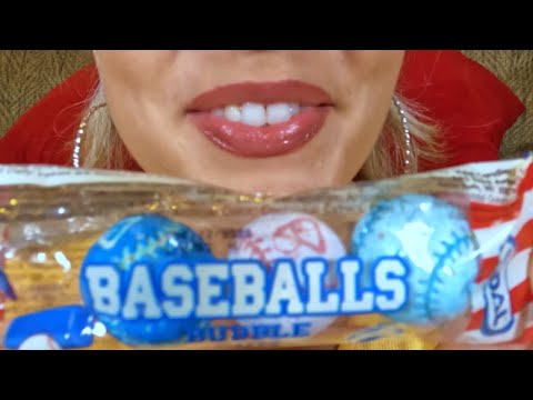 ASMR-Sour Baseball Gumball Chewing⚾-Super Up-Close-No Talking 🤫