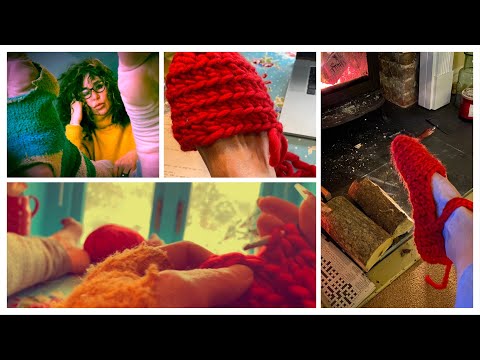 ASMR holey socks, crocheting a slipper and watching the snow fall - wonky lo-fi