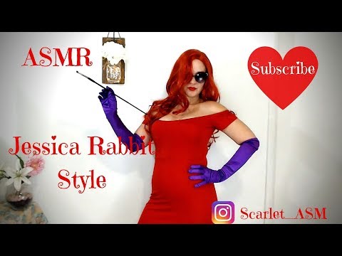 ASMR Jessica Rabbit Style With Satin Gloves, Two Scarves and Smoking!! Request!!