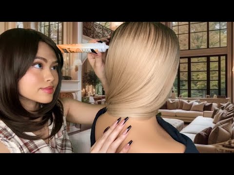 ASMR Southern Mom Plays With Your Hair + Back Scratch, Scalp Oil, Face Touching, Massage | Light Gum