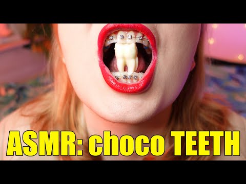 ASMR: eating chocolate TEETH (mukbang)