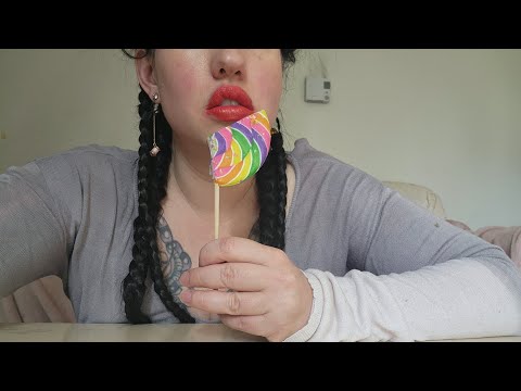 ASMR Taste the Rainbow 🌈 Lollipop 🍭 Mouth Sounds ♥️