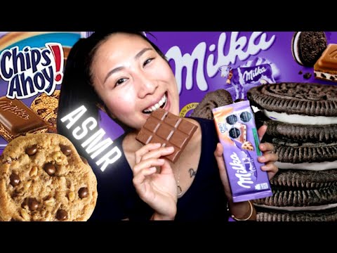 MILKA - OREO - CHIPS AHOY Chocolate ASMR Eating Sounds 🍫 Mukbang