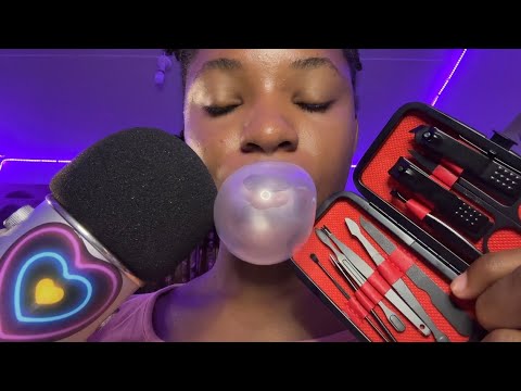 ASMR GUM CHEWING while Doing MANICURE for You 😊 (snapping and cracking bubble gum) ✨