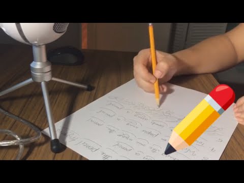 ASMR - English - Relaxing Sounds Using a Pencil | Tapping, Drawing, Touching the mic