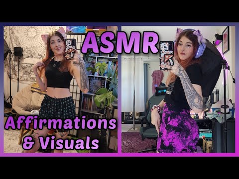 ASMR | ~Whispered Affirmations & Visuals To Melt Your Stress~ | Humming, Singing, Visuals