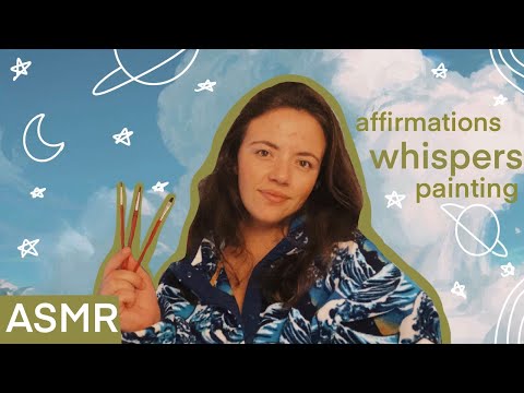 ASMR Painting during a Rainstorm | Whispers, Positive Affirmations