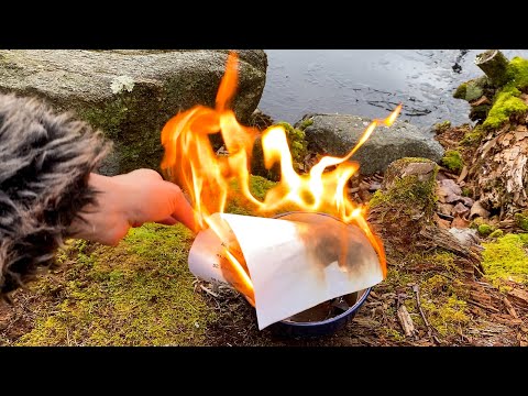 ASMR Nature's Flame: Mesmerizing Paper Burning in the Wild