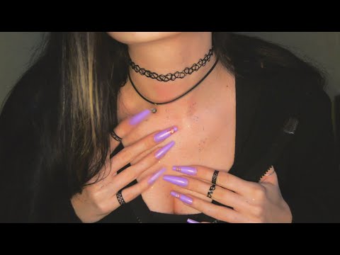 ASMR | Fabric Scratching Sounds & collarbone tapping, skin scratching & more