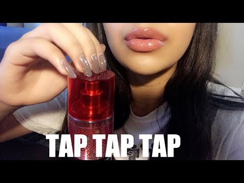 ASMR Wet Mouth Sounds With Long Nail Tapping (lotion sounds/no talking)