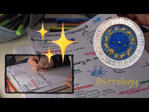 ♥ ASMR ♥ Writing • Coloured marker • Astrology spread sheet