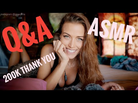 ASMR Gina Carla 😘 Q&A Binaural Soft CloseUp Whispering!
