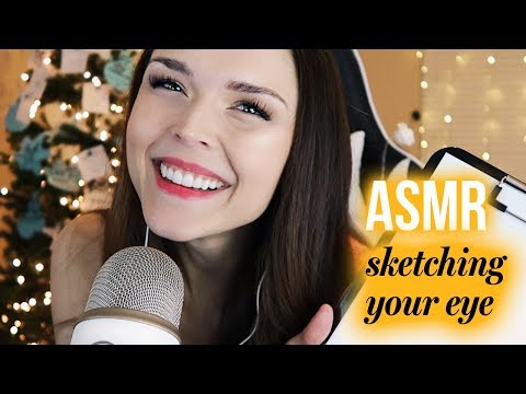 ASMR // pencil sketching your eye portrait...(whispering roleplay with positive affirmations)
