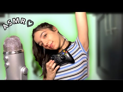 ASMR | Gamer girl roleplaying, tingly controller sounds, nail tapping, whispers OVERLOAD
