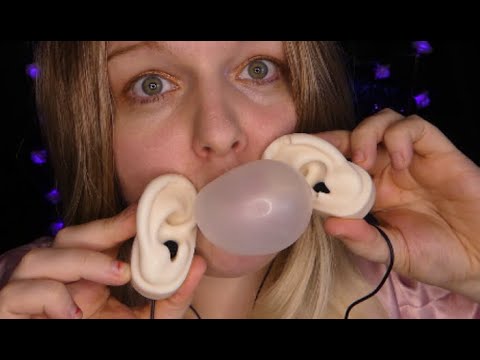 ASMR | Bubblegum Chewing & Blowing Bubbles On Your Ears, Mouth Sounds.