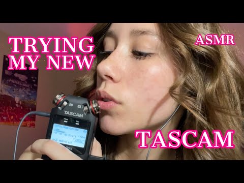 ASMR | trying new Tascam DR-05X!! (sensitive mouth sounds, hand movements, clipping your hair back)