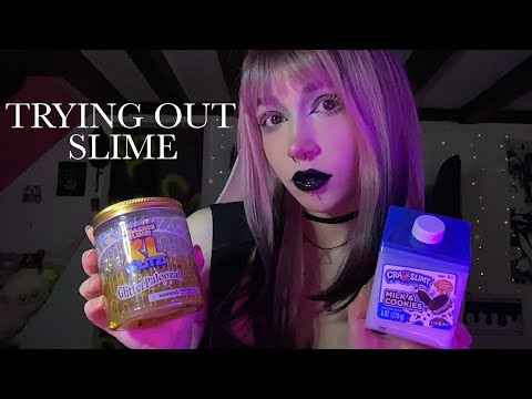 Trying Out Slime for the First Time ASMR | Tapping, Sticky Sounds, Wet Sounds, Whispering