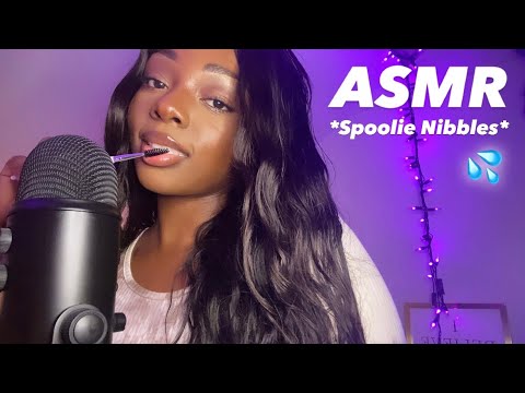 ASMR | Spoolie Nibbling & Inaudible Whispering 🤍