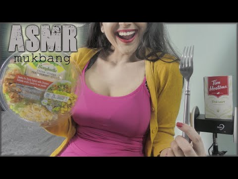 ASMR Mukbang Big Bites👄, Crunchy, Eating Sounds - SANTA FE STYLE SALAD WITH CHICKEN FRESH PICKED 🥺🥗🍵