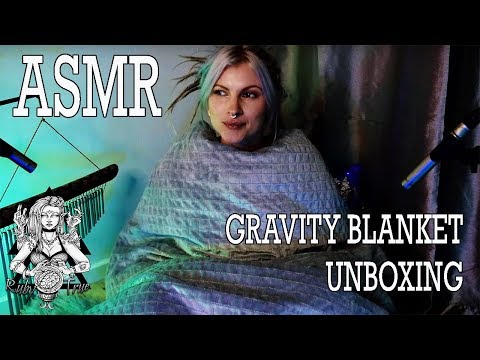 ASMR Gravity blanket unboxing and review, scrunchy crunchy sounds