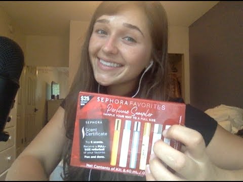 ASMR - Tapping on Perfume Samples (quick life update)