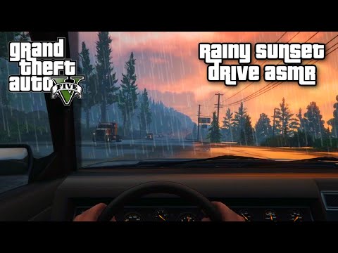 GTA ASMR 🌇 Taking You for a Rainy, Sunset Drive 🌅 Close Ear to Ear Whispering