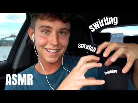 ASMR | Foam Mic Scratching, Swirling, Rubbing (BRAIN ITCHING) w- Ear Whispers