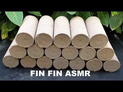 ASMR : Cylinder Sand+Cement Crumbles in Water #177