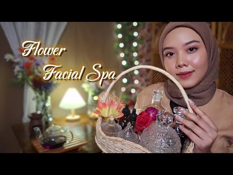 ASMR Relaxing Flower Facial Spa 💐🌿 | Skincare Roleplay, Face Massage, Cleansing