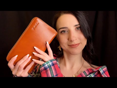 ASMR Gentle Scratchy Tapping on Leather Bags