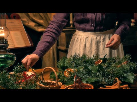 Making a Christmas Wreath | Cinematic ASMR (no talking, quiet sounds)