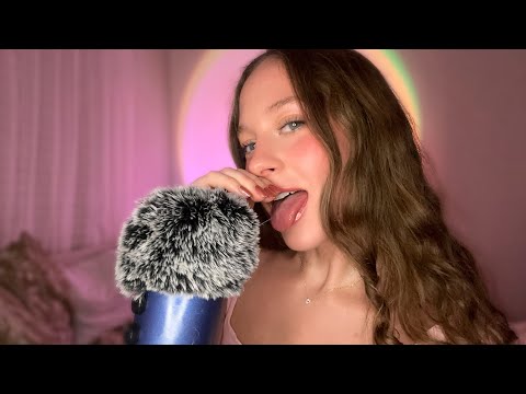 ASMR | Up Close Mouth Sounds and Hand Movements (spoolie nibbling, hand sounds etc)