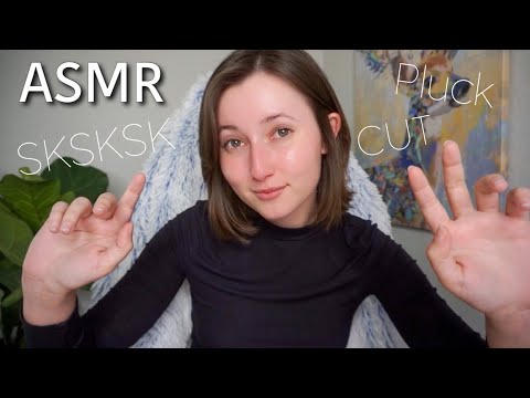 ASMR ✨ “SK”, “Pluck”, “Cut” Trigger Words | FAST Hand Movements & Word Repetition!