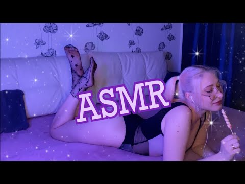 ASMR licking, sucking, kissing lollipop