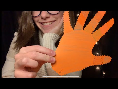 ASMR//Making a Hand Turkey// Southern Accent+ Drawing+ Cutting Paper//