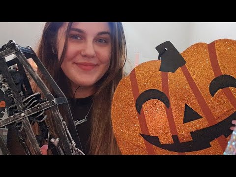 ASMR // Tingly Halloween Decoration Triggers 🎃🧡 //