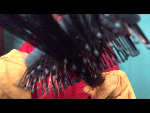 ASMR curling your hair and clipping your hair brushing your hair (using sponge rollers) REAL HAIR